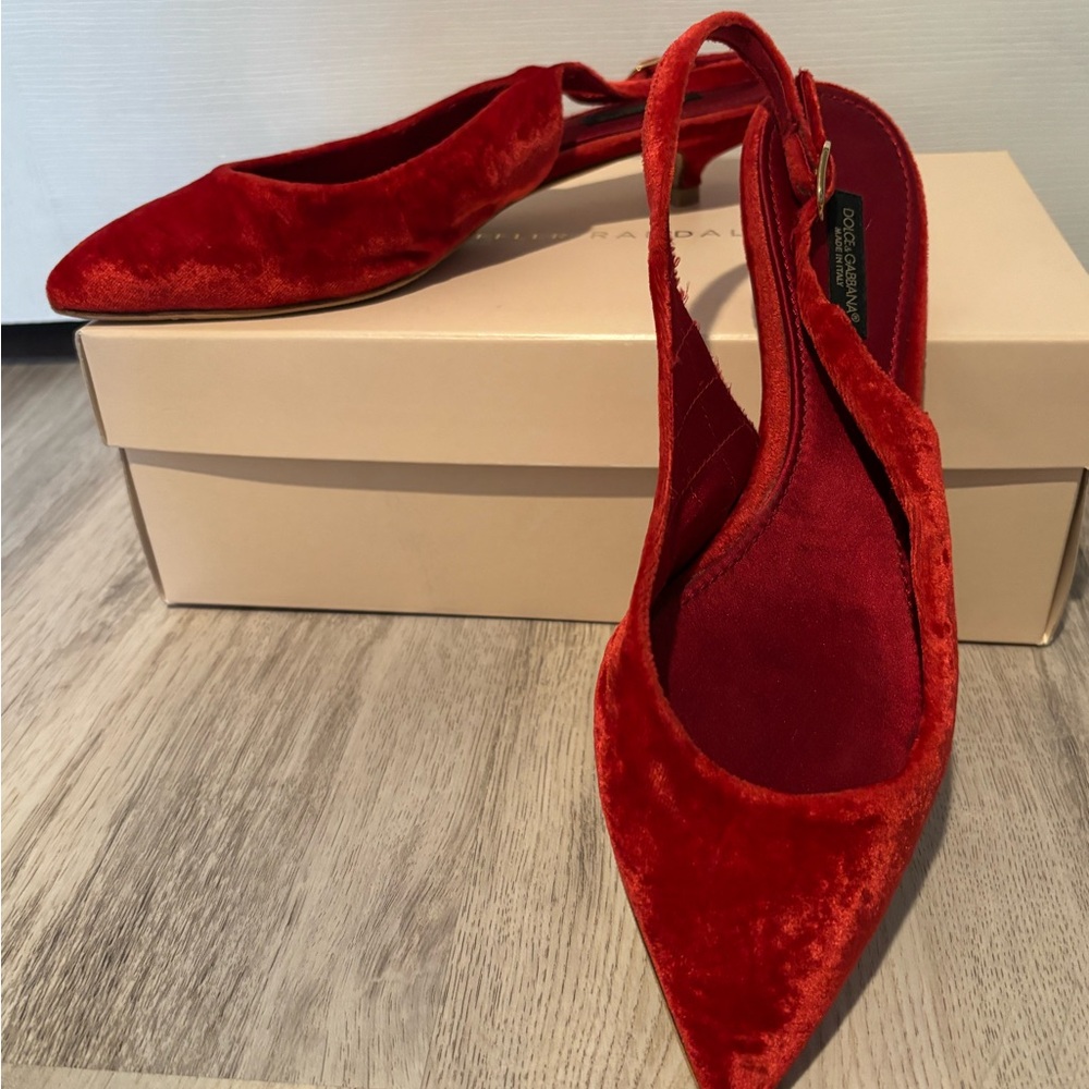 Dolce & Gabbana Scarlet Velvet Heels